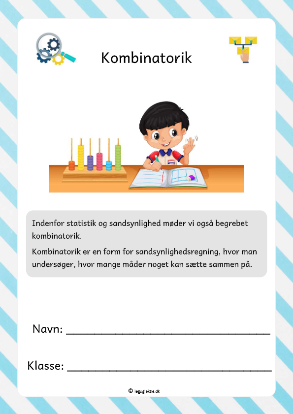 Matematikopgaver om kombinatorik til mellemtrin.
