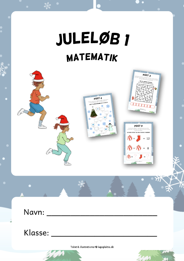 Aktivitet med juleløb til matematik 2. - 3. klasse.