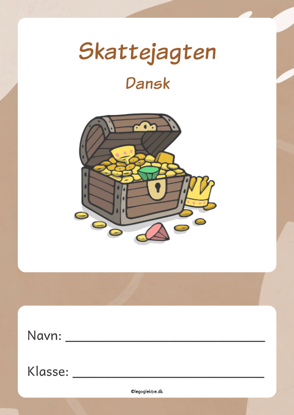 Opgavehæfte til dansk 4. - 5. klasse, hvor man skal løse en skattejagt.