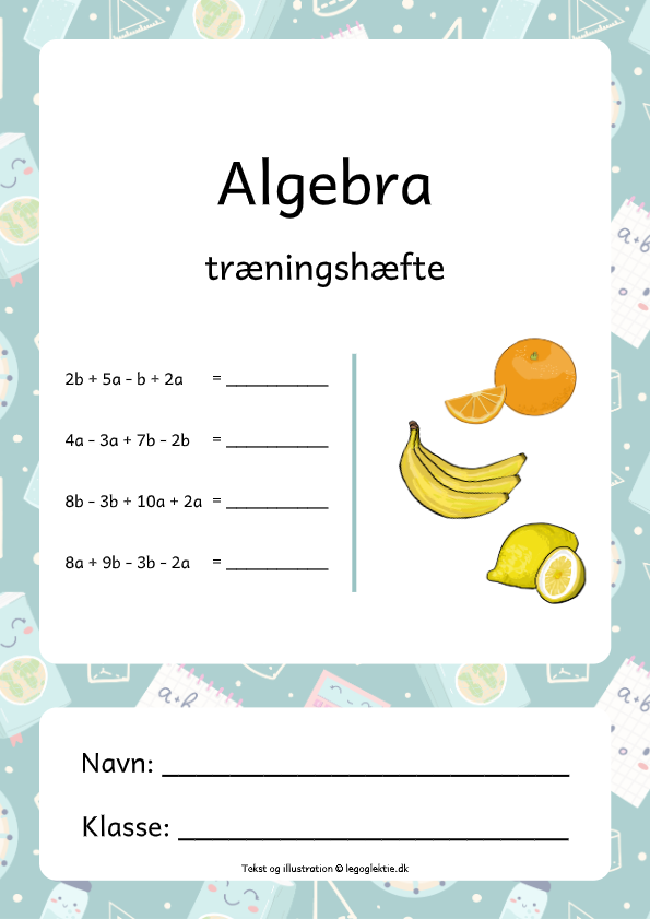 Træningshæfte til matematik 5. - 6. klasse om algebra.