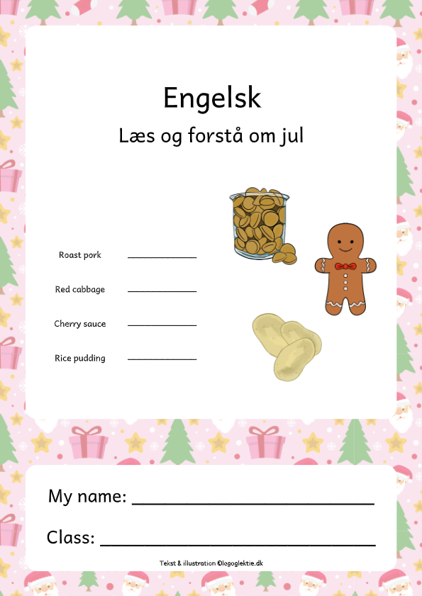 Engelskopgaver til 5. - 6. klasse med læs og forstå om jul.