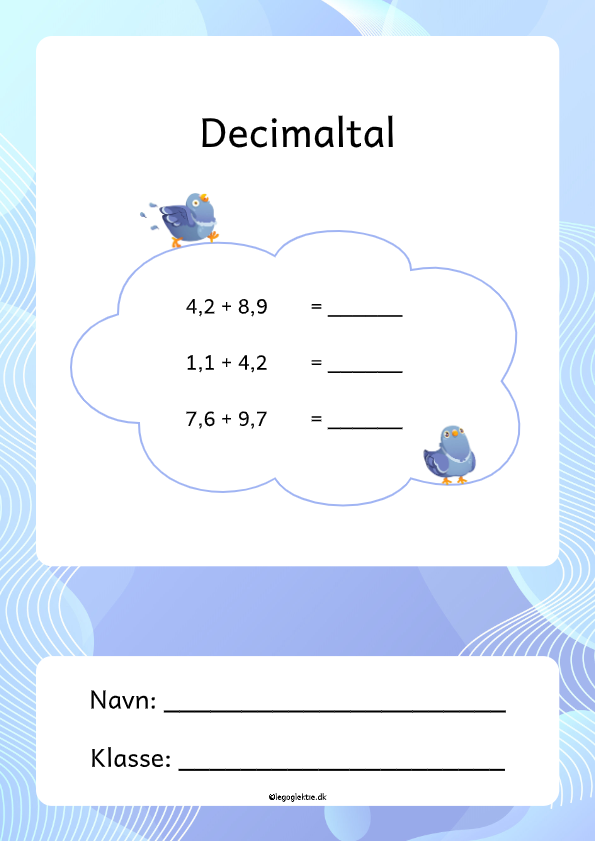 Matematikopgaver til 4. - 6. klasse om decimaltal og kommatal.