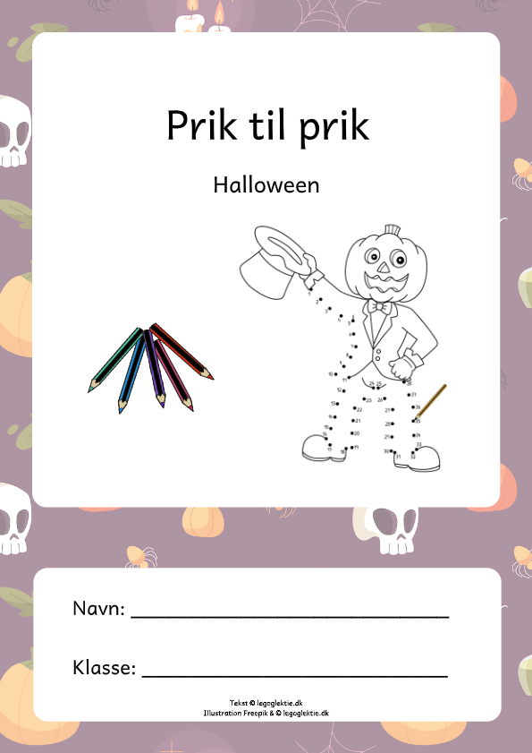 Prik-til-prik opgaver til børn med Halloween.