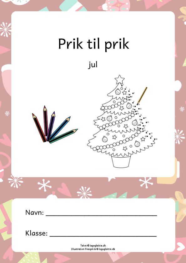 Prik-til-prik opgaver til børn med juleopgaver og jul.