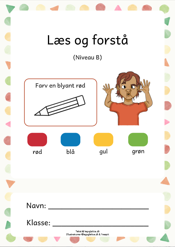 Læs og forstå opgaver til 1. klasse i dansk. Træn læseforståelsen.