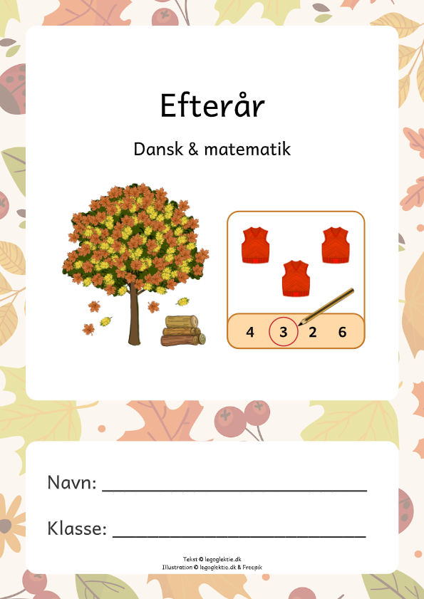 Danskopgaver og matematikopgaver om efterår til 0. klasse.