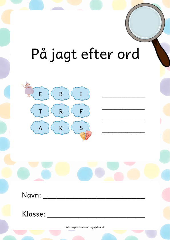 På jagt efter ord dansk 1. klasse og 2. klasse.