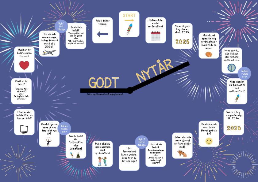 Spil til børn om nytår. Godt nytår, nytårsspillet.