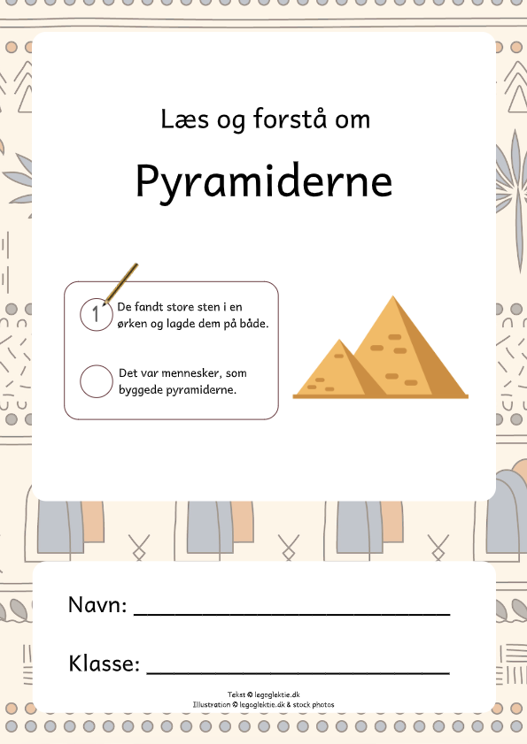 læs og forstå danskopgaver 4. - 5. klasse historieopgaver pyramider