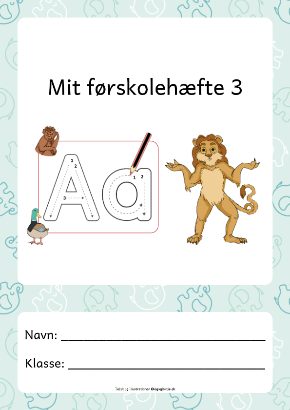 Førskolehæfte med temaet dyr. Førskole, 0. klasse, 1. klasse.