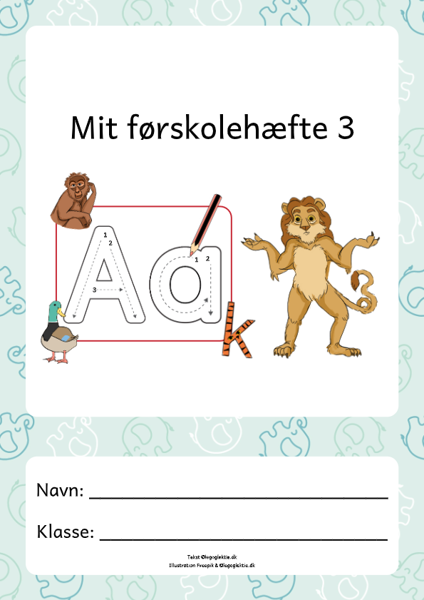 Førskolehæfte med temaet dyr. Førskole, 0. klasse, 1. klasse.