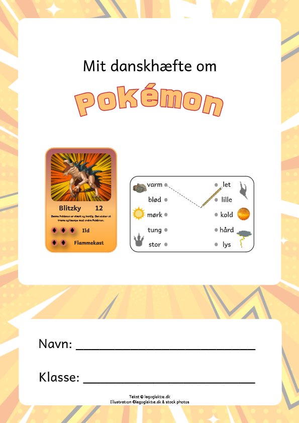 Danskhæfte med pokémon til børn til 3. klasse.